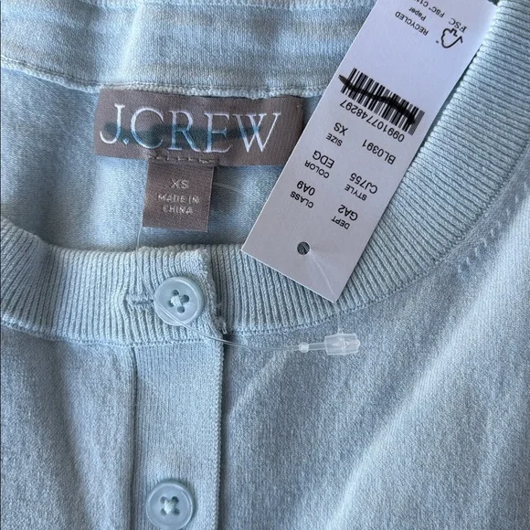J.‎ Crew New Jackie cardigan in premium ultra-fine cotton blend XS Light Blue - Picture 2 of 5